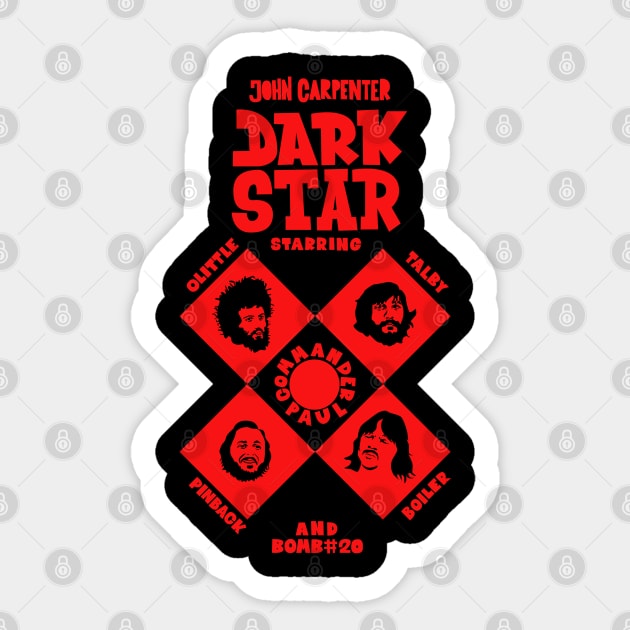 Dark Star Retro Tribute T-Shirt: Journey to the Depths of Cult Cinema Sticker by Boogosh